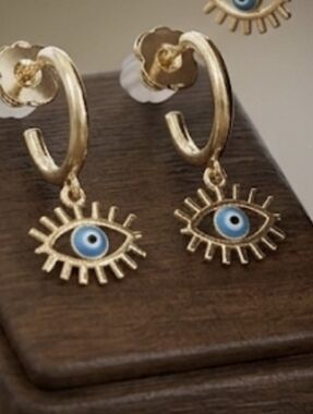 FREE With Purchase Silver  Evil Eye Hoop Earrings